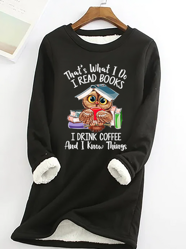 Simple Long Sleeve Crew Neck Animal Loose Regular Sweatshirt