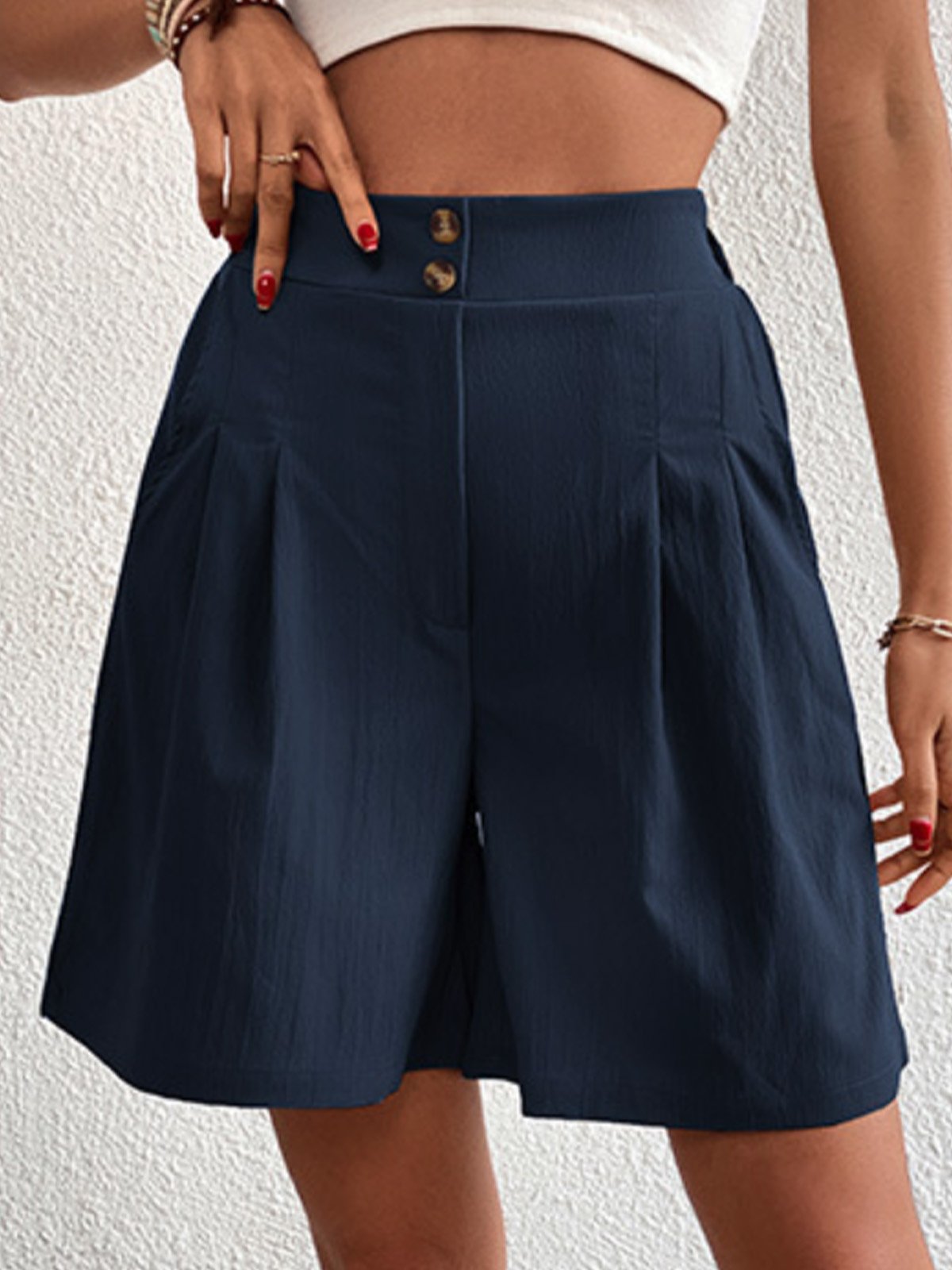 Casual Plain Natural Shorts