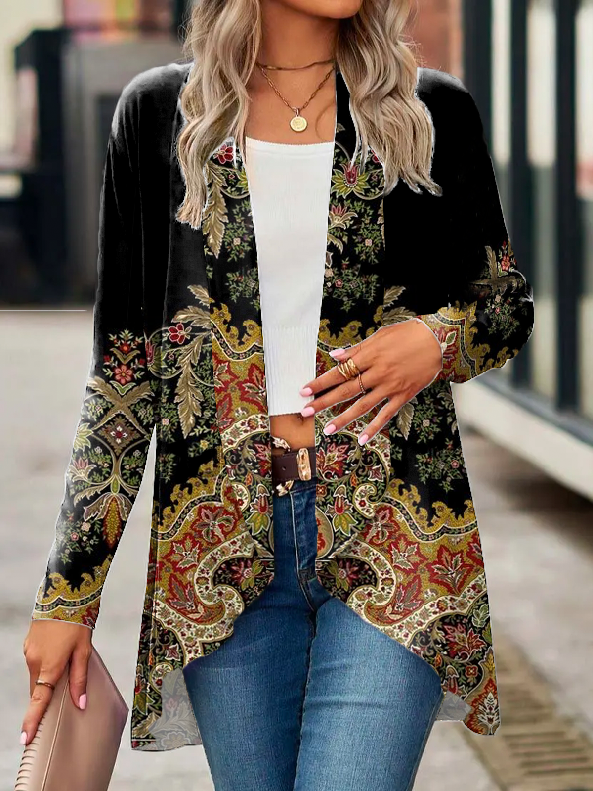 Hooded Long Sleeve Solid Casual Mid-Long Coat