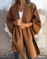 Loose Wrap Half Sleeve Plain Simple Mid-Long Coat