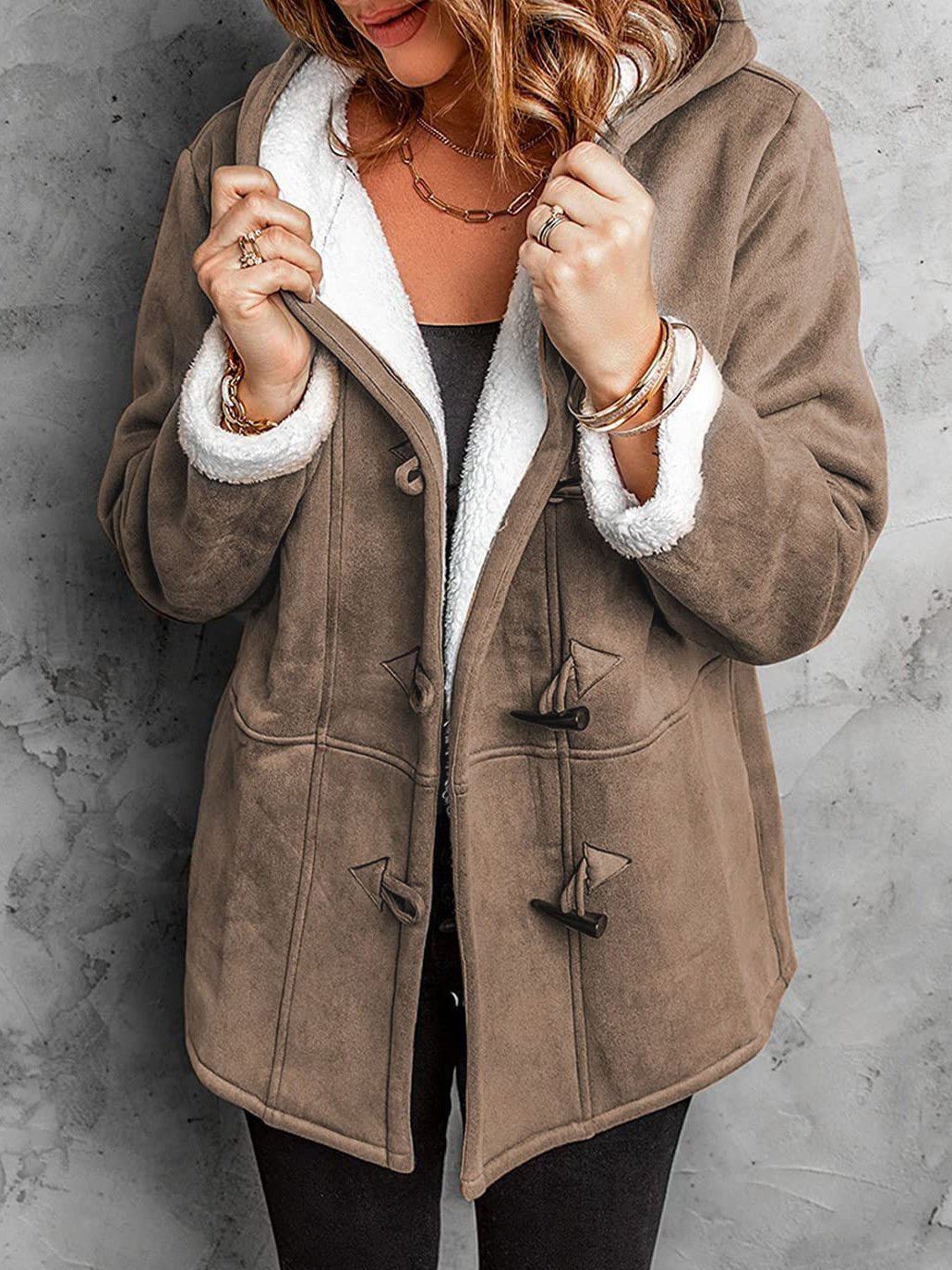 Loose Hoodie Long Sleeve Plain Casual Regular Jacket