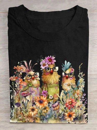 Loose Short Sleeve Crew Neck Turkey Casual Regular T-Shirt