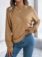 Loose Long Sleeve Crew Neck Plain Casual Regular Sweater