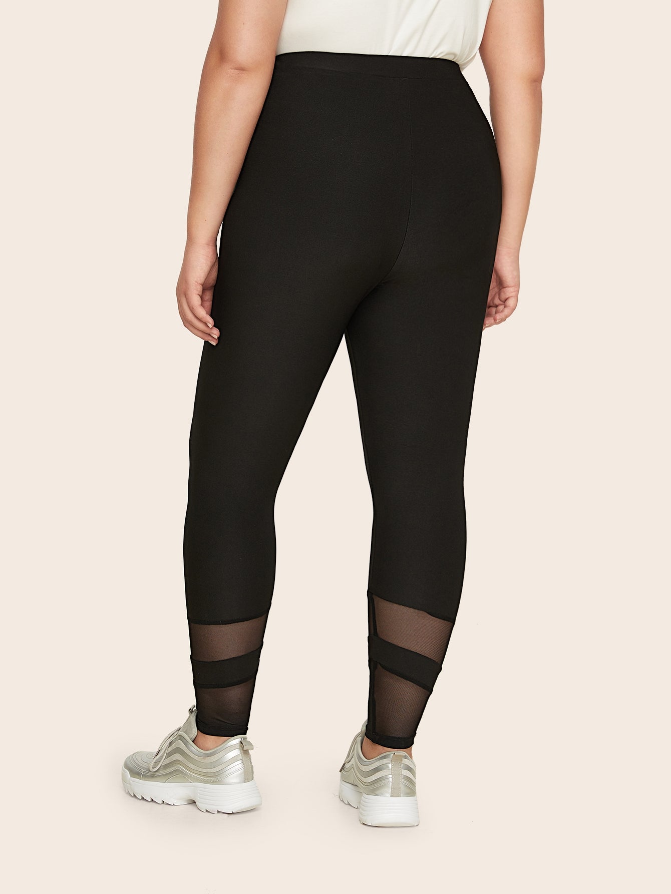 Plus Mesh Insert Leggings