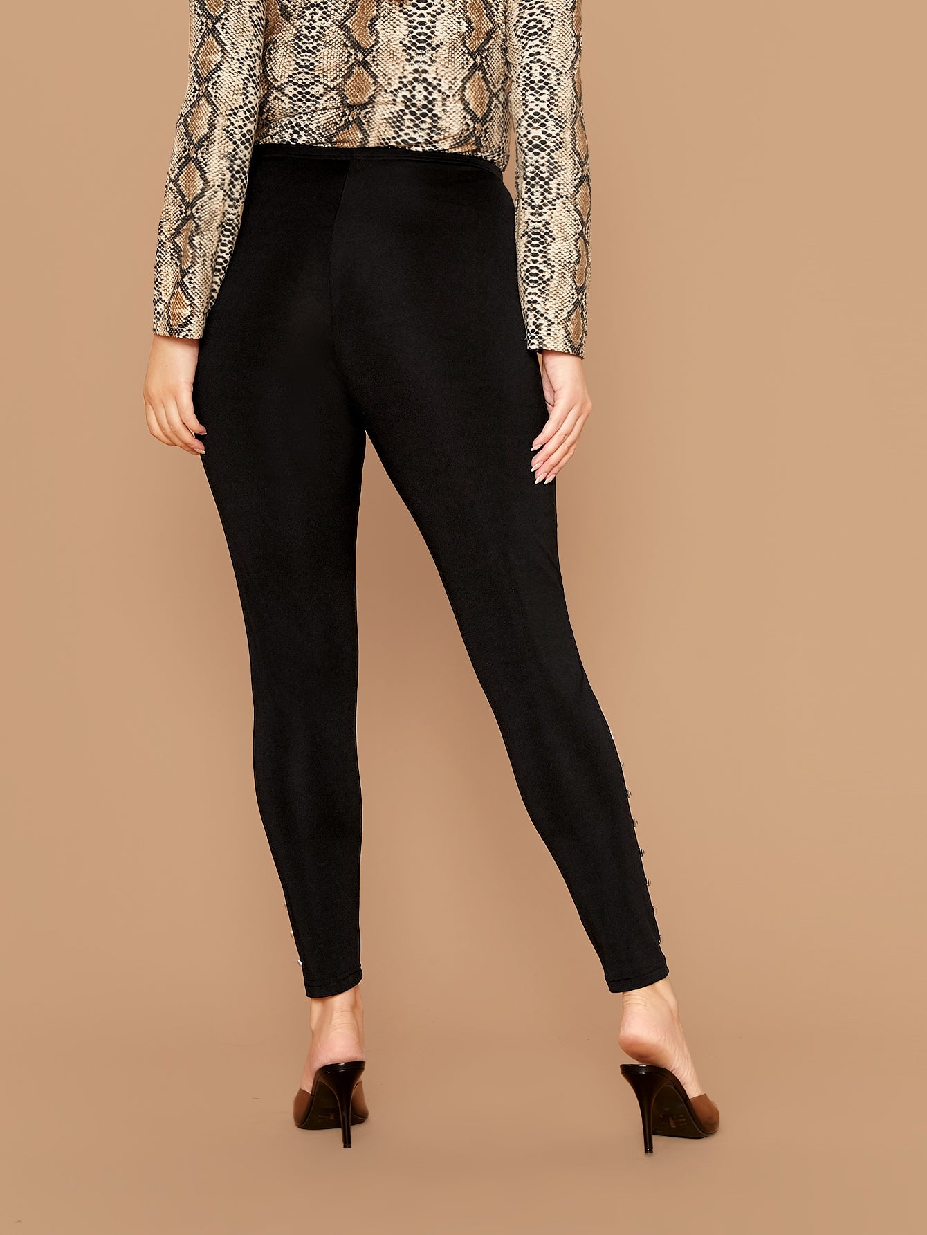 Plus Studded Detail Leggings Without Belt