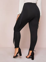 Plus Fringe Trim Skinny Leggings