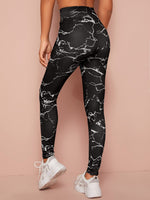 Wide Band Waist All Over Print Leggings