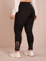 Plus Laser Cut High Waist Leggings