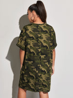 Plus Camo Print Tee Dress