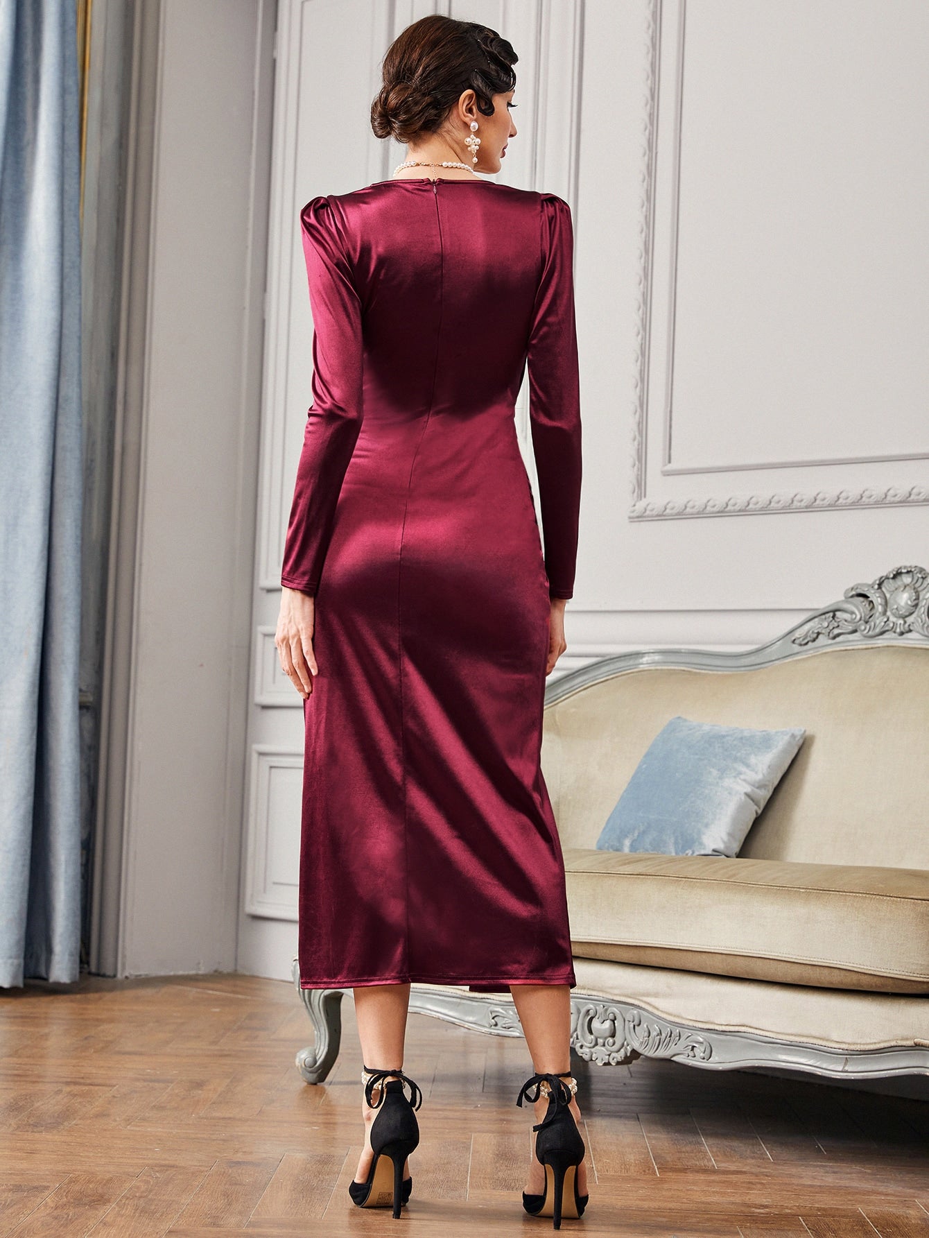 Ruched Wrap Tie Side Dress