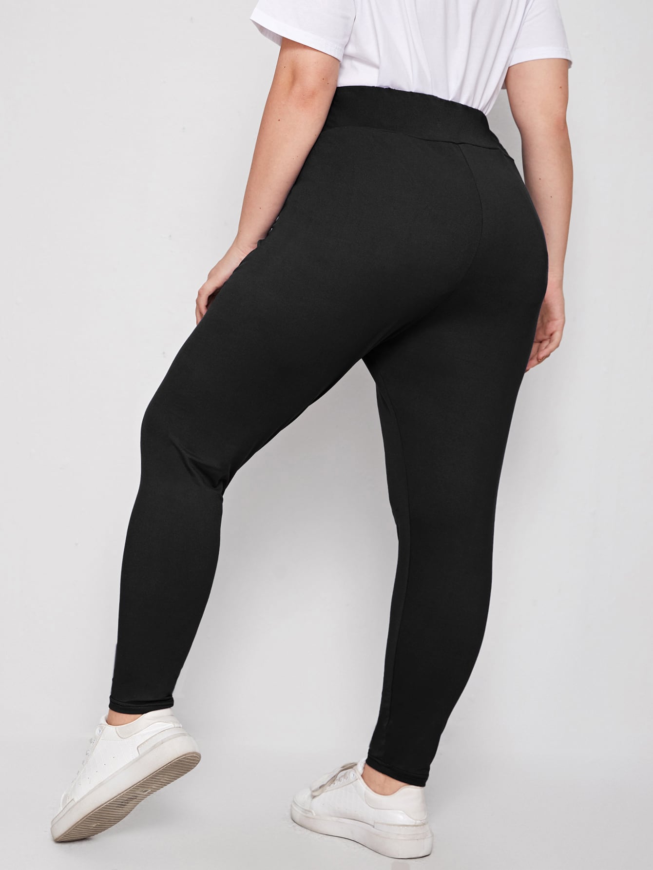 Plus Solid Wideband Waist Leggings