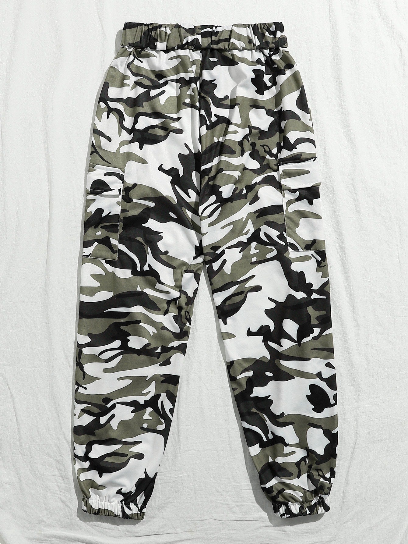 Plus Camo Print Cargo Pants