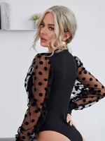 Dobby Mesh Sleeve Bodysuit