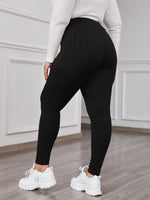 Plus Wide Waistband Textured Leggings