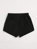 Contrast Binding Drawstring Track Short