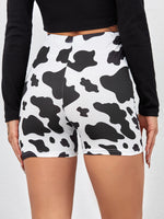 Cow Print Biker Shorts