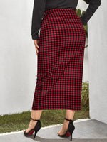 Plus Gingham Pencil Skirt