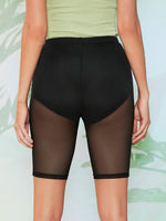 Sheer Mesh Biker Shorts Without Knicker Insert