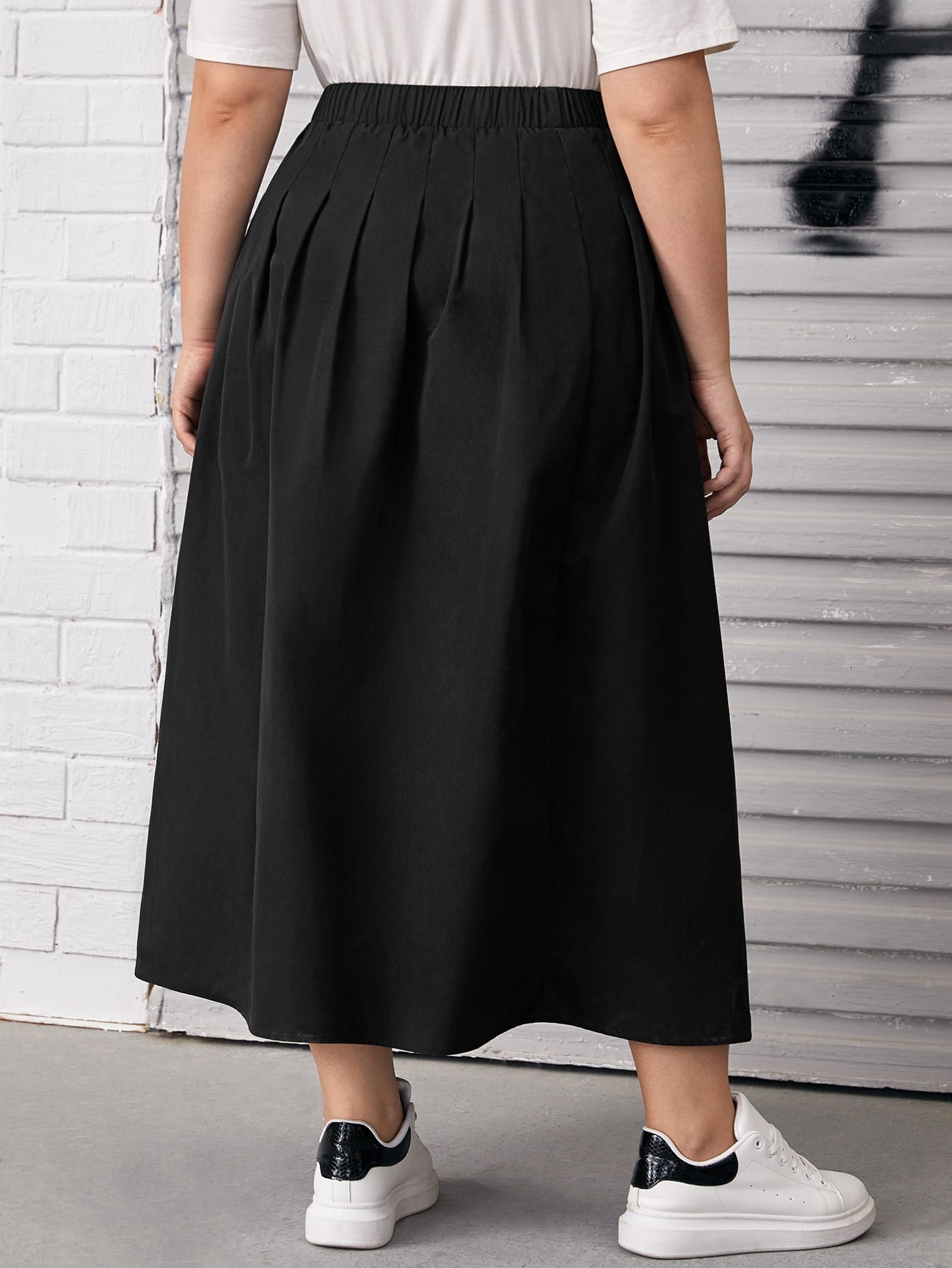 Plus Fold Pleated Skirt