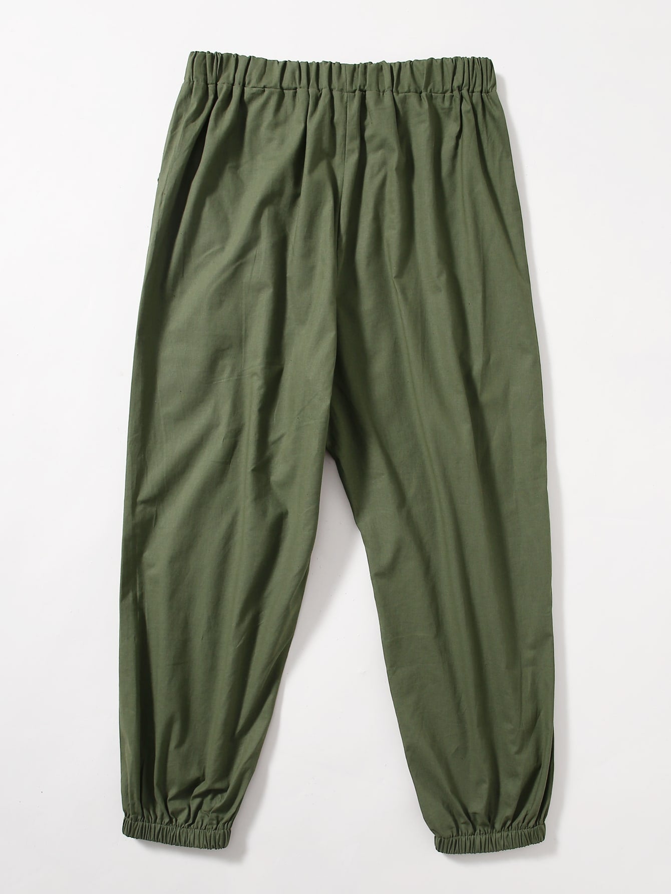 Plus Solid Knot Waist Carrot Pants