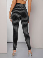 Wide Waistband Striped Leggings