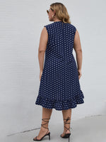 Plus Polka Dot Ruffle Hem Dress