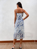 Irregular Stripe Side Split Cami Dress