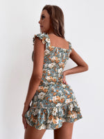Floral Print Tie Front Dress