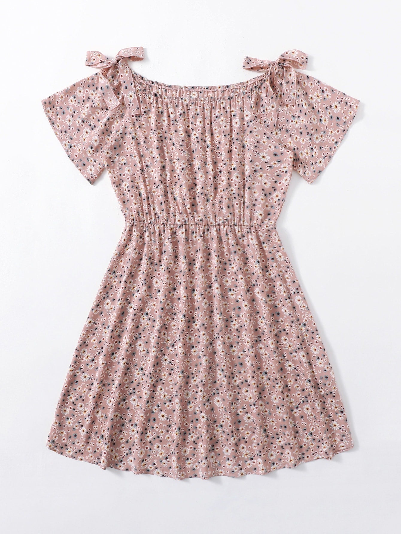 Plus Ditsy Floral Knot A-line Dress