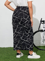 Plus Geo Print Skirt