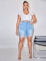 Plus Size Denim Shorts Supplier