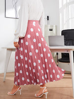 Plus Polka Dot Pleated Skirt