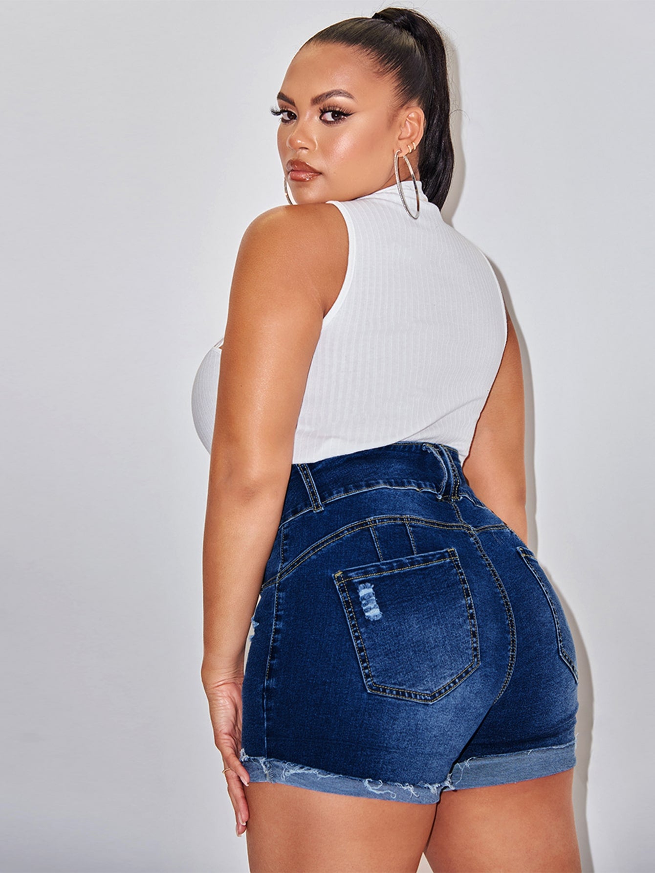 Plus Size Denim Shorts Supplier