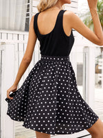 Polka Dot Belted 2 In 1 Dress