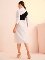 Color Block Split Sleeve 2 In 1 Dress