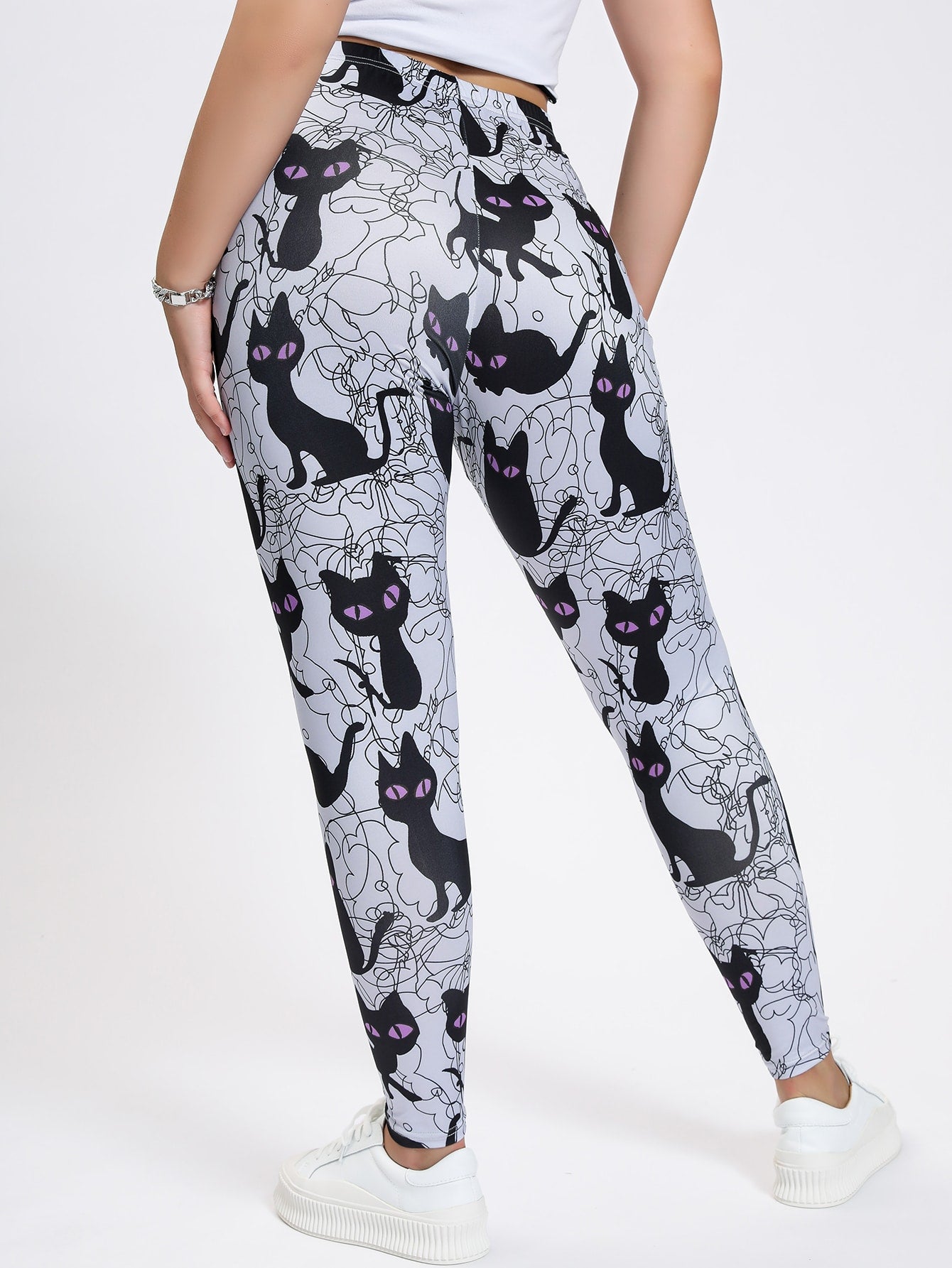 Plus Cat Print Leggings