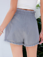 Knot Front Raw Cut Shorts