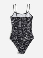 Cartoon & Geo Print Cami Bodysuit