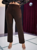 Plus High Waist Solid Pants