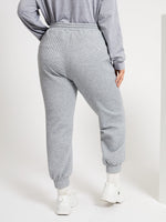 Plus Drawstring Waist Textured Sweatpants