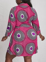 Plus Geo Print Hidden Pocket Dress