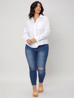 Plus Button Front Blouse