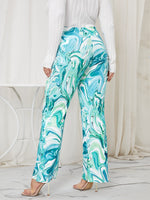 Plus High Waist Marble Print Pants