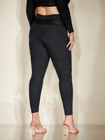 Plus High Waist Mesh Insert Leggings