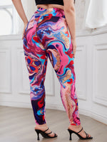 Plus Slight Stretch Random Print Leggings