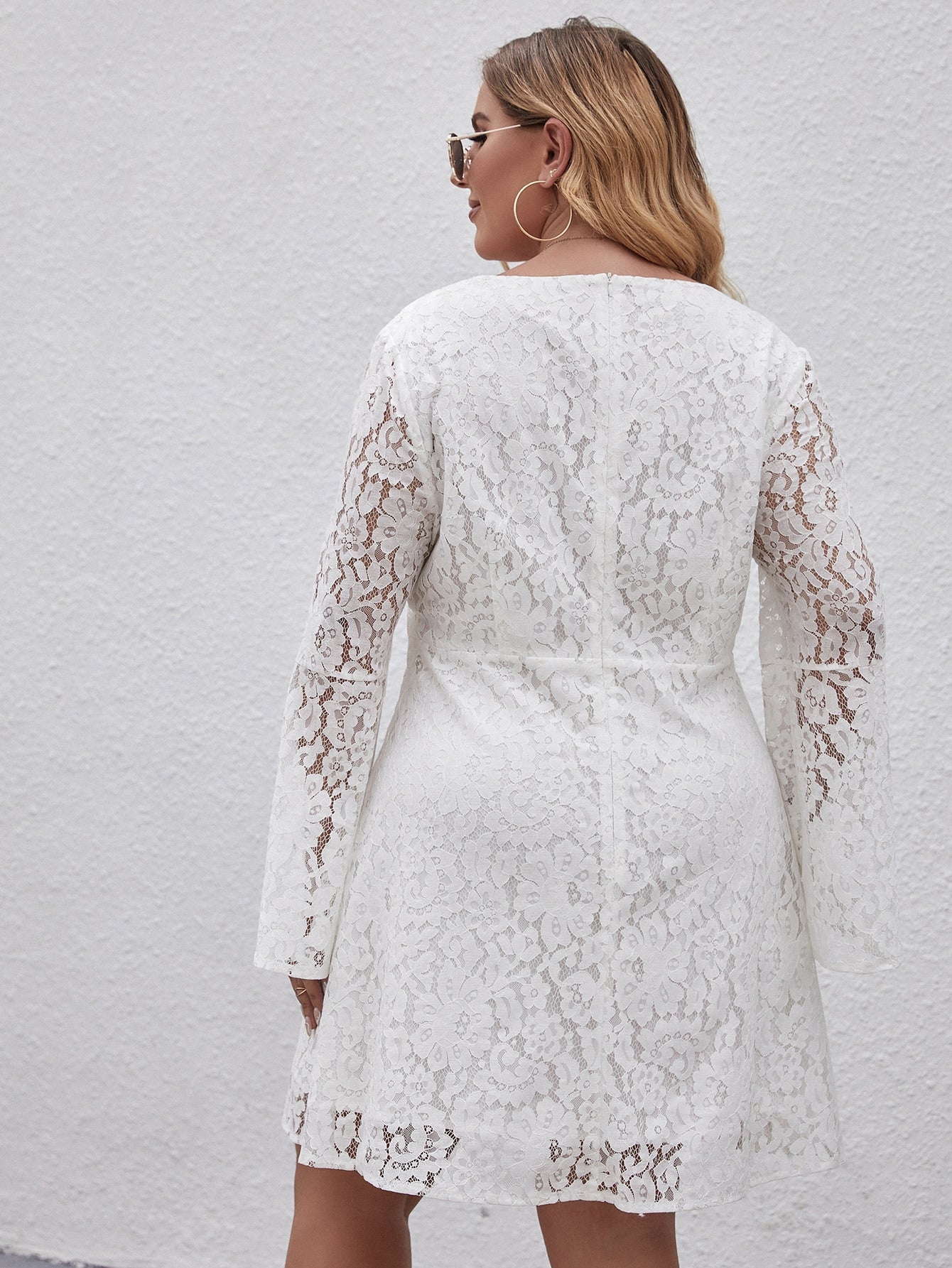 Plus Guipure Lace A-line Dress