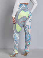 Plus Allover Print High Waisted Footed Leggings