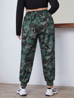 Plus Camo Print Drawstring Waist Sweatpants