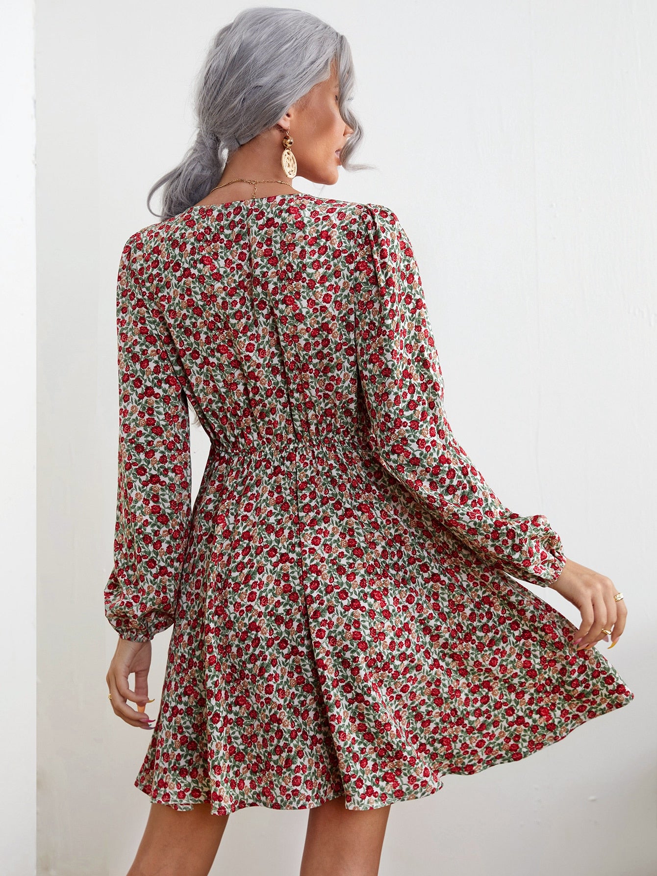 Ditsy Floral Print A-line Dress