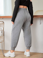 Plus Rope Detail Drawstring Waist Sweatpants